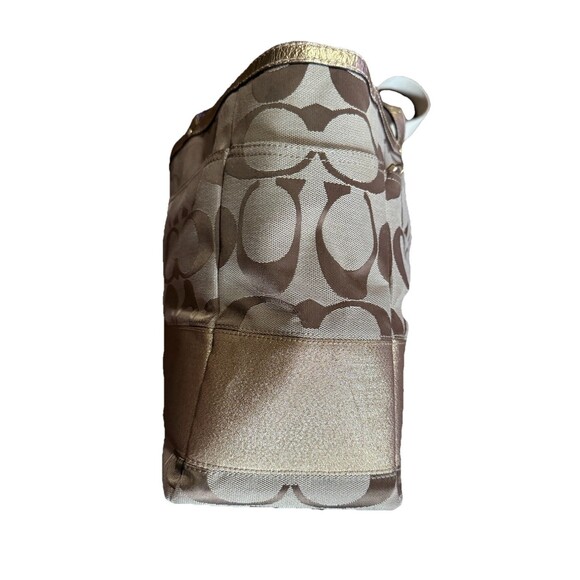 Coach Signature Tote Baby Diaper Bag Travel Satchel Lavender Lining Gold Accent - Picture 4 of 16